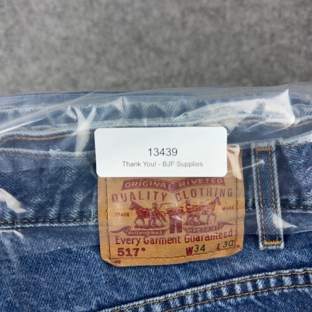 VTG Levi's‎ Jeans Mens 34x30 Blue 517 Bootcut Faded Denim Pants Western Y2K